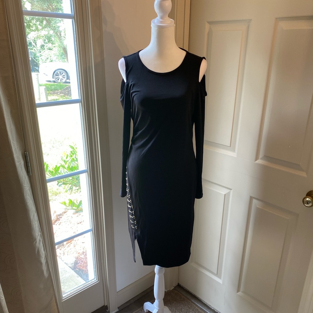 WOMENS Carmen Marc Valvo slit thigh dress